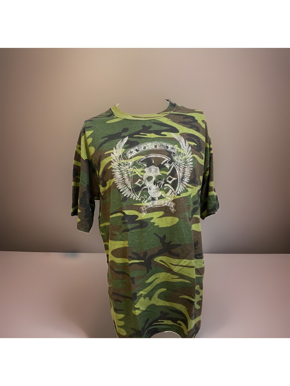 Vintage Vans Skateboard Skater Camo Until Death Skull Street Wear T-Shirt Sz XL